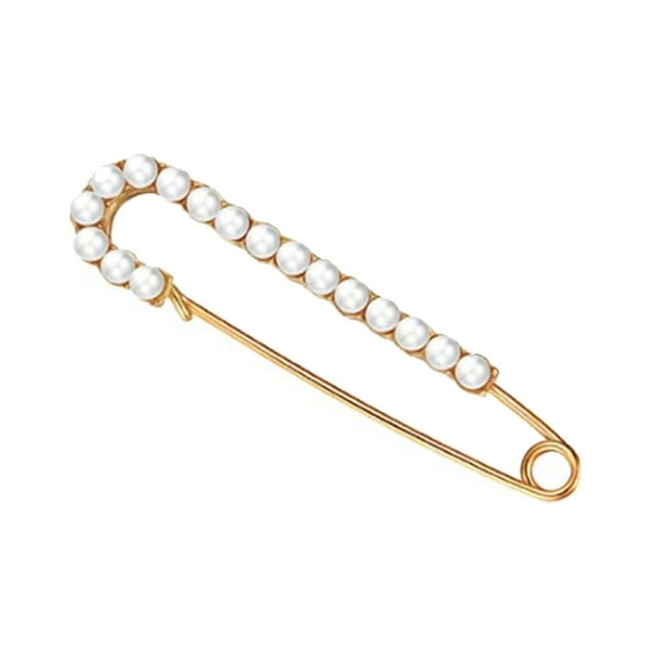 Sonducket Broches de perlas con diamantes de imitación, accesorio elegante para ropa, cárdigan, adorno para ropa femenina, Clip para decoración de Accesorios de disfraces Plata/Perla Sonducket AP009978-04