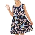 thumbnail image 2 of hengsof Girls Sleeveless Casual Comfort Dress Fashion Print Crewneck Summer Cute Loose Tank Dress for Kids Ages 2-12, 2 of 6