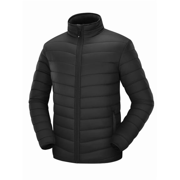 GEO-THERM Men's Lightweight Puffer Jackets Winter Warm Windproof Quilted Insulated Coat for Snow Ski Travel