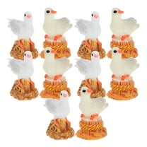 HONMEET 10Pcs Seagull Bird Statue Nautical Coastal Seagull Statue Resin Ornament Bird Garden Figure present