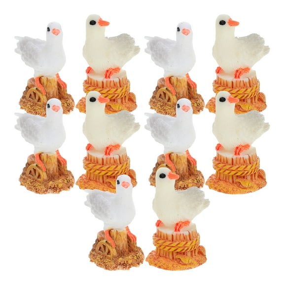 HONMEET 10Pcs Seagull Bird Statue Nautical Coastal Seagull Statue Resin Ornament Bird Garden Figure present