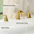 thumbnail image 4 of Parlos 2-Handle Widespread Waterfall Roman Bathtub with Hot & Cold Supply Lines, Brushed Gold, 4 of 10