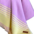 thumbnail image 4 of HomeRoots 534359 Pink & Yellow Woven Acrylic Striped Throw Blanket with Fringe, 4 of 5