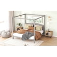 thumbnail image 5 of Tensun Grey Wash Solid Wood King Size Canopy Platform Bed Frame with Headboard, Support Legs, 4-Post Design, 5 of 5