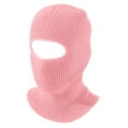 thumbnail image 2 of Winter Knit Single Hole Balaclava Ski Mask, Windproof Warm Fleece Lined Face Mask for Motorcycle and Outdoor Sports Pink, 2 of 3