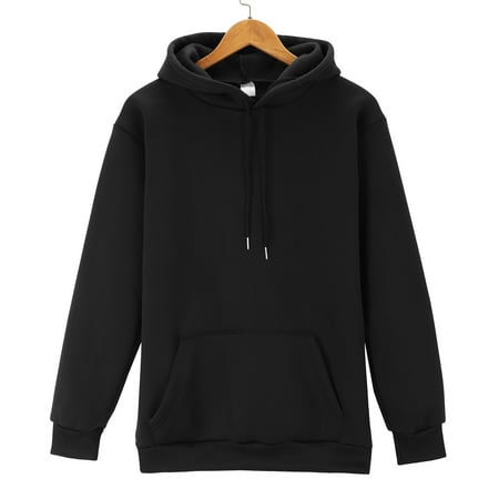 Hoodies for Women Fashion Hoodies & Sweatshirts Sweatshirt Color Pullover Casual Hooded Sleeve Pocket Women's Long Solid Women's Coat Black L