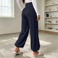 thumbnail image 7 of yeiolnoer Yoga Pants for Women Loose Fit Wide Leg Trousers Stretchy High Waisted Pants for Athletic Workout(Navy,XX-Large), 7 of 7