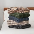 thumbnail image 6 of Berkshire Life Reversible Printed Hampshire Soft Throw Blanket, Glacier Fair Isle, 6 of 7