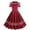 Red, variant on XFLWAM 1950s Vintage Dress Women Mock Neck Short Sleeve Cocktail Dresses Retro Rockabilly Audrey Hepburn A-Line Swing Tea Dress