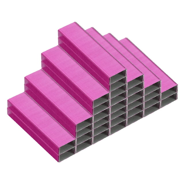 Grapas Uxcell para Grapadora, 2 Paquete de Grapas Estándar 26/6 de 1/4 de pulgada de Longitud para Suministros de Oficina, Rosa Roja