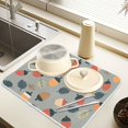 thumbnail image 2 of Yayeee Dish Drying Mat for Kitchen Counter 16" x 18" Microfiber Super Absorbent Coffee Decorative Pad, Gray Acorns Pattern, 2 of 9