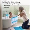 thumbnail image 3 of Active Mind Ltd Collapsible Baby Bath Kneeler Pad & Faucet Cover Set - Non-Slip Bathtub Knee/Elbow Protector with Silicone Spout Guard, Toy Organizer & 2 Bath Toys, Infant Bath Safety Essentials,Blue, 3 of 7