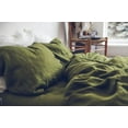 thumbnail image 2 of Pavish Export Linen Duvet Cover In Moss With Button Closure Luxurious Cozy Comfy Soft Bedding Set 2 Pillow Sham King, 2 of 3