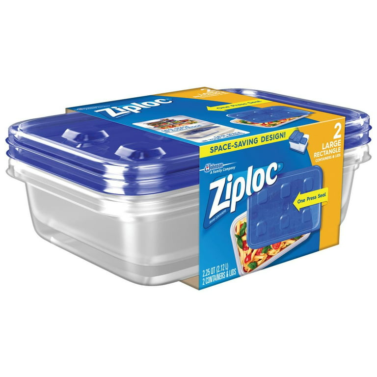 Ziploc® Divided Rectangle BPA-Free Plastic Snap Seal Food Storage Container  - 2 pack, 5 oz - Kroger