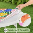 thumbnail image 5 of Pioneer Flower Floral Print Pattern Round Fitted Tablecloth with Elastic Edge,Dining Table Cover Waterproof,Outdoor Round Tablecloth for Camping,Dining,Indoor and Outdoor, 5 of 7