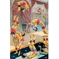 thumbnail image 2 of Vintage Apple Collection 22x32 Black Ornate Wood Framed with Double Matting Museum Art Print Titled - Seven Acrobats, 2 of 4