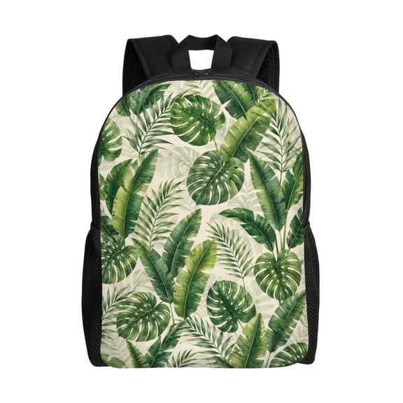 Tropical Palm Leaf Backpack Full Front Print Travel Laptop Bag for Men and Women