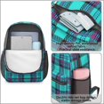 thumbnail image 4 of Blue and Pink Checkered Pattern 17" School Backpacks for Teens,Waterproof Oxford Fabric,S-Shape Padded Straps for School,Travel,Hiking,Camping, 4 of 6