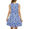 thumbnail image 6 of Fantaslook Reduced Dress for Women Casual Loose Summer Florals Printed Dress Fashion Sleeveless V-neck Dress Multicolor 8(L), 6 of 6