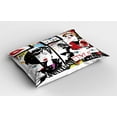 thumbnail image 2 of Ambesonne Feminine Pillow Sham 2 Pack, Modern Fashion Girl, 36"x20", Black Red, 2 of 3