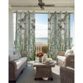 thumbnail image 4 of Blackout Curtains for Bedroom, Dark Green Grass Room Darkening Window Drapes for Living Room, Flower Dragonfly Retro Pastoral Rustic Thermal Insulated Grommet Curtains, 42x45 inch, 2 Panels, 4 of 9