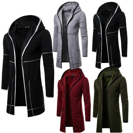 US Mens Winter Warm Long Wrap Cardigan Jumper Coat Jacket Casual Outwear