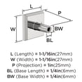 thumbnail image 4 of Amerock Chamfered Edge 1-1/16 inch Length Polished Chrome Cabinet or Furniture Knob, 25 Pack, 4 of 4