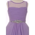 thumbnail image 2 of Chiffon Pleated Glitter Rhinestone Easter Summer Flower Girls Dresses Big Girl Off White 14 CC 5011, 2 of 4