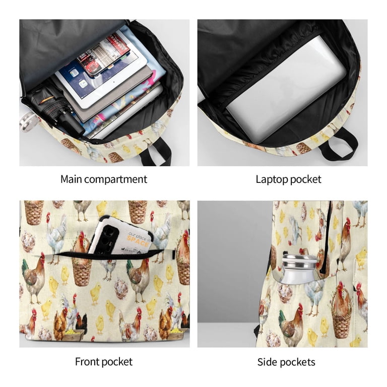 chicken Backpack for Women 16.9 inch Travel Casual Laptop  display picture 1