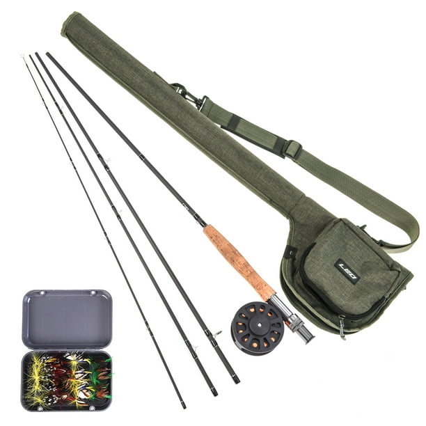 9' Fly Fishing Rod and Reel Combo with Carry Bag 20 Flies Complete Starter  Package Fly Fishing Kit 