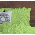 thumbnail image 5 of D.N.G. BEDDINGS 100% Egyptian Cotton 3 Piece Circle Ruffle Comforter Set with 1 Freebie Ruffle Pillow | 550 GSM Filled Microfiber - Oversized Super King Size, Sage Color - 800 Thread Count, 5 of 5