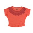 thumbnail image 1 of dELiA*s Womens Lace Collar Graphic T-Shirt orange S, 1 of 2