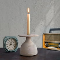 BIDK Home Handmade Textured Terracotta Candle Holder - 6.5" - Brown