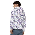 thumbnail image 4 of Uemuo Lavender Flowers for Men's Fashion Full-zip Hoodies & Sweatshirts with Kangaroo Pocket, Zip-up Hooded Sweatshirt, Moisture Wicking & Breathable-XX-Large, 4 of 5