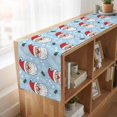 thumbnail image 6 of Table Runners 60 Inches Long Dress Scarves, Merry Christmas Farmhouse Kitchen/Dining Table Runner, Small Coffee Tablerunners, Santa Claus Xmas Winter Leaves Snowflake Sky Blue 13x60 Inch, 6 of 9