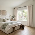 thumbnail image 2 of 100% Blackout Faux Linen Curtains for Livingroom Bedroom W50 X L108,2 Panels Set Thermal Insulated Curtains With Free 20 Ring Clips - Oatmaeal, 2 of 9
