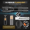 thumbnail image 3 of TRAHOO-3pack LED Flashlights High Lumens, Tactical Flashlight, 5 Modes, Zoomable, Waterproof, Adjustable Brightness Flash Light for Camping, Everyday, Hiking, Outdoor & Emergency Use, 3 of 4
