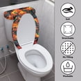 thumbnail image 3 of HELLHERO Soft Polyester Toilet Lid Seat Cover Elastic Bottom Toilet Seat Cover Replacement & Stretchy Fabric for Hotel, Colorful Flame Art, 3 of 7