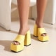 thumbnail image 1 of Sandalias de plataforma para mujer Sexy Square Peep Toe Slip On Chunky High Heel Sandals Date Dress Pumps Wmkox8yii ytu5662, 1 of 5