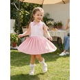 thumbnail image 3 of Cenuakty Toddler 6M-4T Girls Summer Collared Dress Fashionable Stripe Patchwork Sleeveless Pleated Hem Dress, 3 of 9