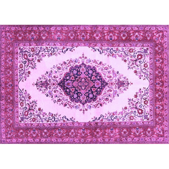 Ahgly Company Indoor Rectangle Persian Purple Traditional Area Rugs, 6' x 9'