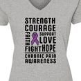 thumbnail image 4 of Inktastic Chronic Pain Awareness Strength Courage and Support Women's V-Neck T-Shirt, 4 of 5