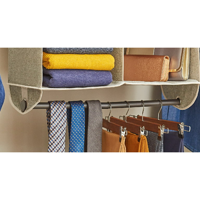 Household Essentials Latte 4 Pocket Wide Hanging Closet Organizer