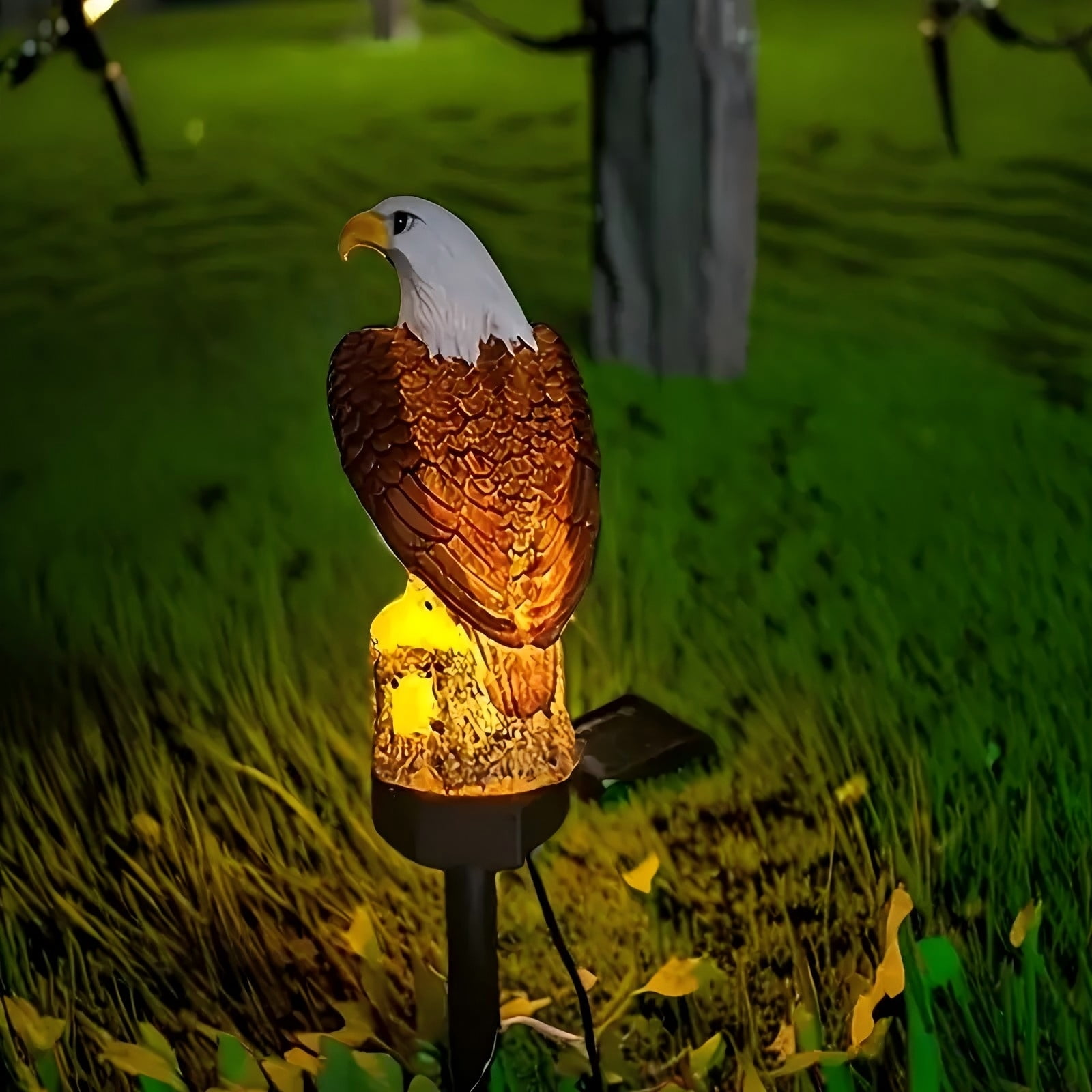 Lendour Solar Light Eagle Garden Pathway Light, Landscape Lights Pathway for Patio Garden Outdoor Decoration, 2Pack