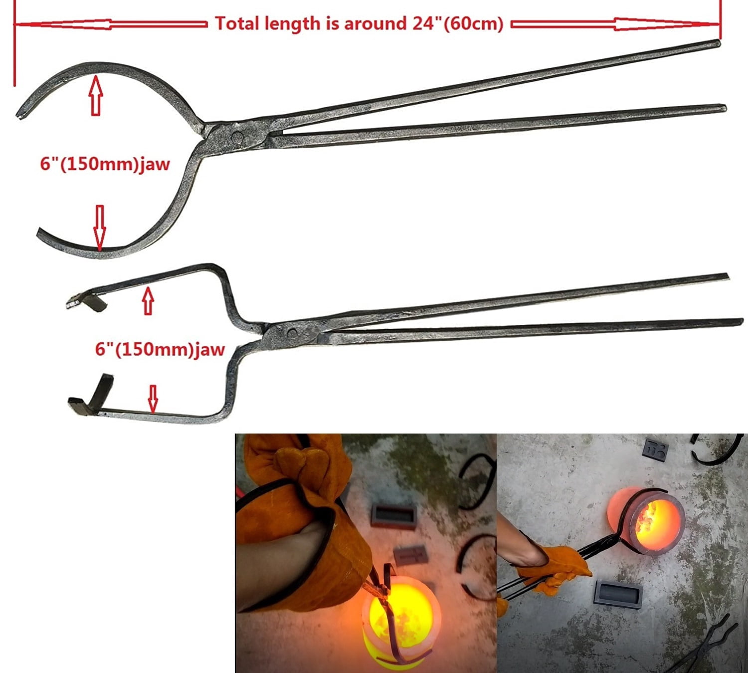 LSMIITH 16kg Gas Metal Melting Furnace with Pouring and Lifting Crucible Tongs, Foundry Furnace with Casting Tools for Melting Metals Copper Brass Aluminum Gold
