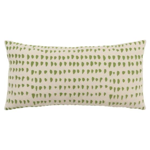 Rizzy Home Green/Natural 14"X26" Animal Skin Woven Poly Filled Throw Pillow