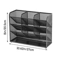 thumbnail image 3 of FURNIX 9-Compartment Metal Mesh Pen Holder,Desk Stationery Organizer with Non-Slip Feet,Multi-Purpose Pencil Stand,Network Organizer for Office Supplies,Scissors Ruler Cell Phone Holder, 3 of 3