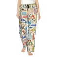 thumbnail image 2 of Kdxio Women's Comfy Stretch Famous PlacesPrint Drawstring Pajama Pants-Large, 2 of 9