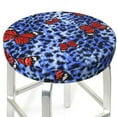 thumbnail image 3 of Kll Abstract Colorful Butterflies Round Bar Chair Cushion Cover 14 Inch,Bar Stool Protector With Elastic, Soft Washable, 3 of 7