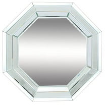 28" Silver Octagon Glass Framed Accent Mirror